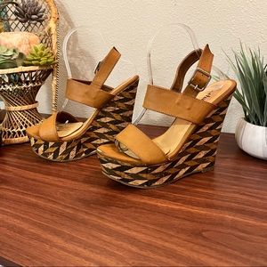 Charming Charlie Cork Wedges Sz 8